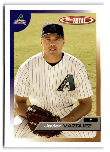 2005 Topps Total Javier Vazquez baseball card with original gloss and Diamondbacks design