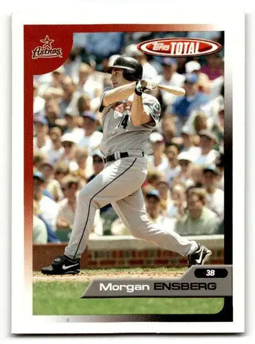 Original gloss Morgan Ensberg Houston baseball card from 2005 Topps Total #143