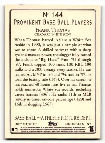2005 Topps Turkey Red #144 Frank Thomas NM-MT White Sox ID:59255 - Baseball Card Single