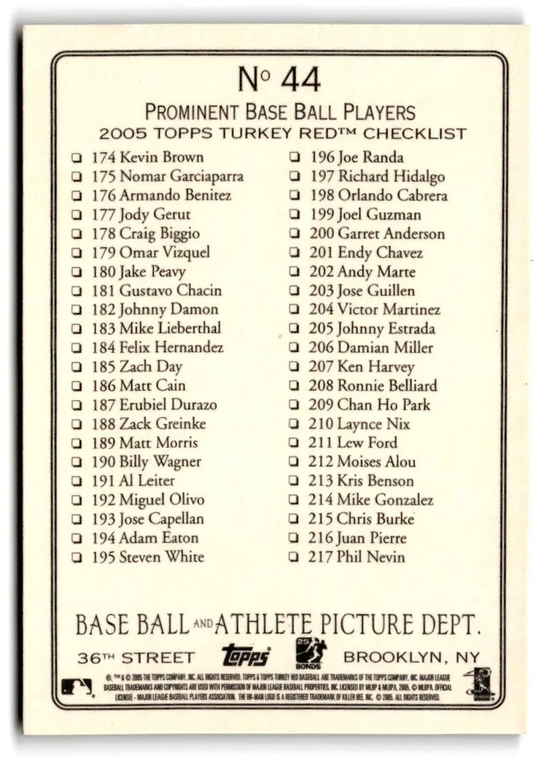 2005 Topps Turkey Red #44 Gary Sheffield At Bat - Baseball Card Single
