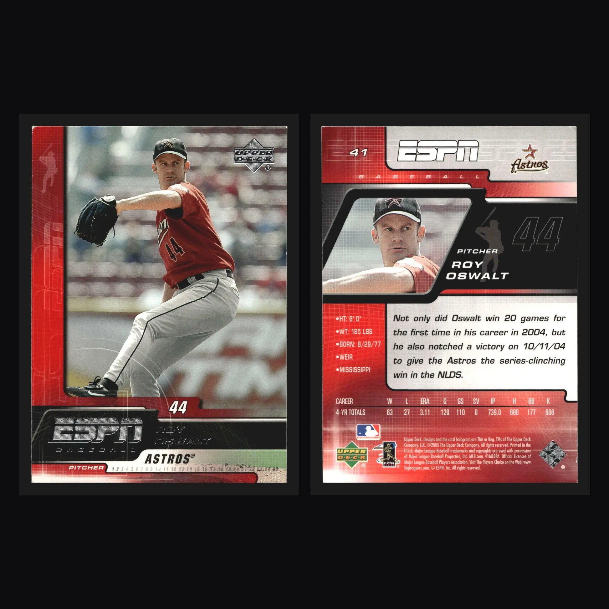 2005 Upper Deck ESPN #41 Roy Oswalt Houston Astros - Baseball Card Single
