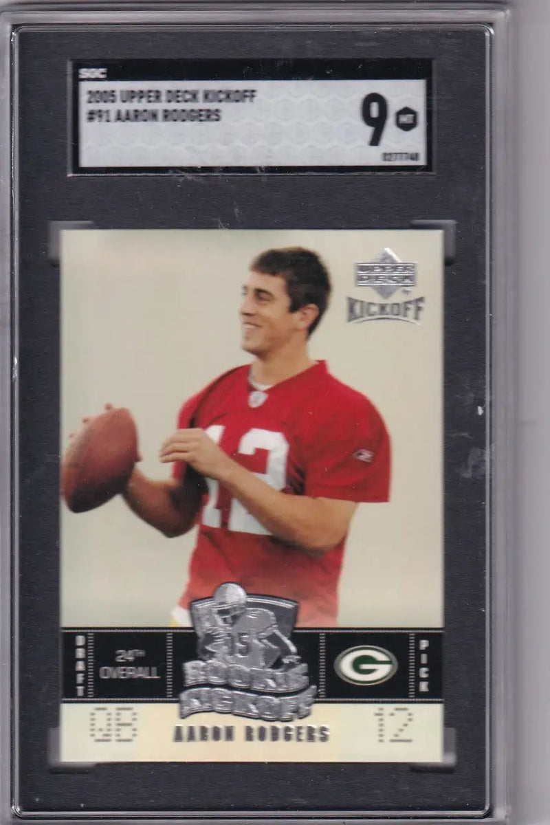 2005 Upper Deck Kickoff SGC 9 #91 Aaron Rodgers - Green Bay Packers - Football Card Single