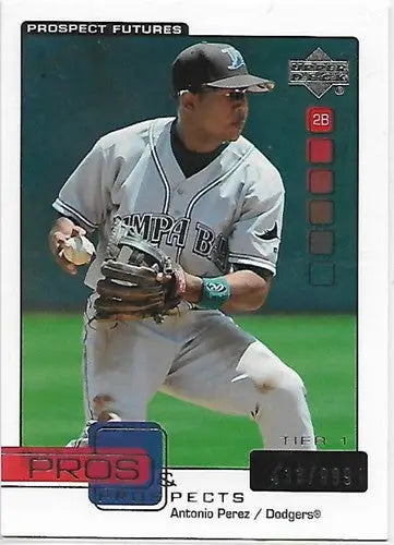 Baseball card from 2005 Upper Deck Pros and Prospects featuring Antonio Perez Dodgers