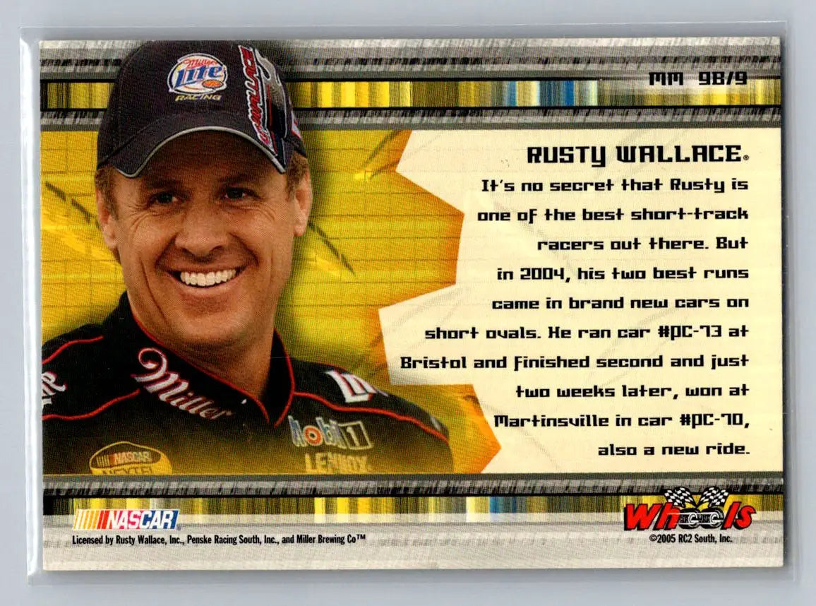 2005 Wheels High Gear #MM 9B Rusty Wallace Machine Penske Racing South - Racing Card Single
