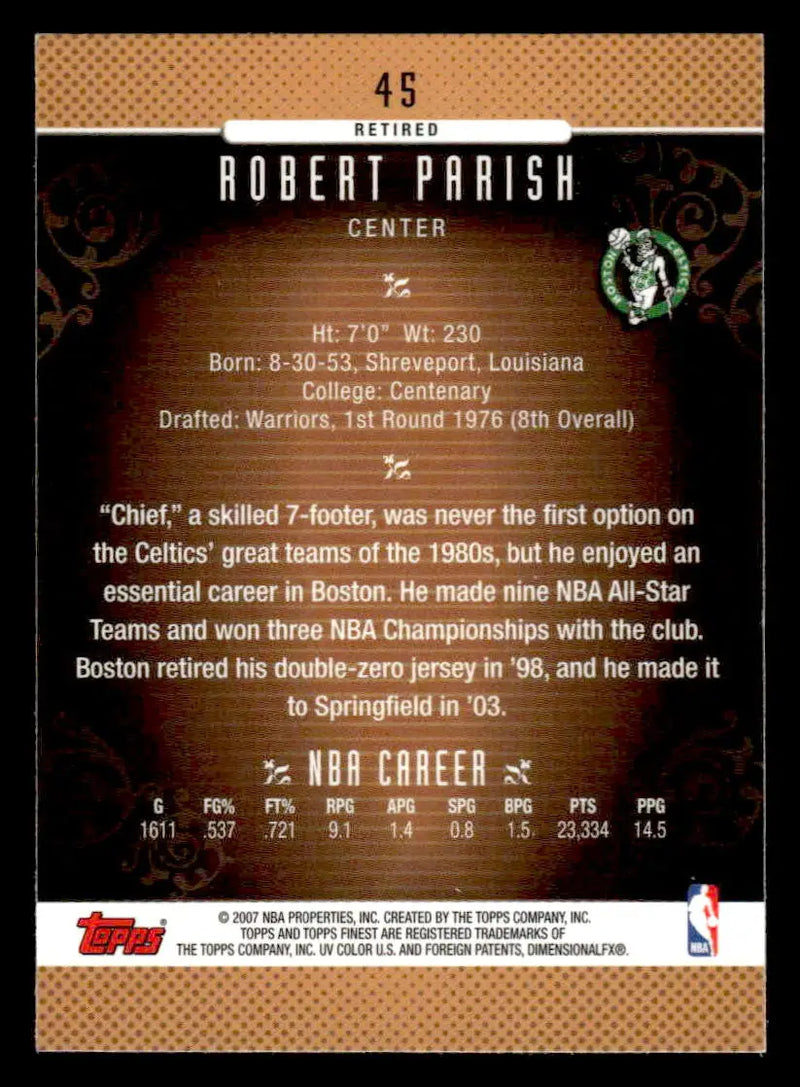 2006-07 Finest #45 Robert Parish - Basketball Card Single