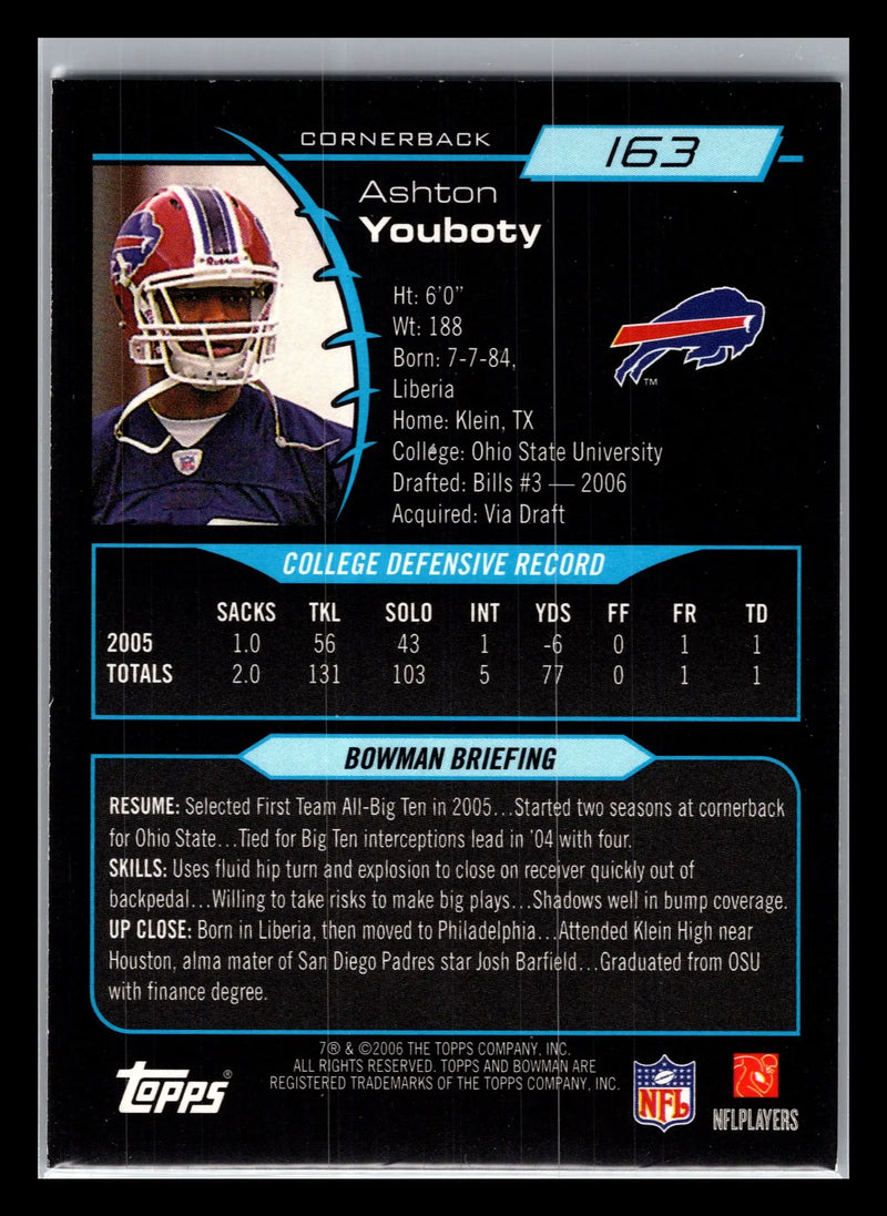 2006 Bowman #163 Ashton Youboty Buffalo Bills Rookie