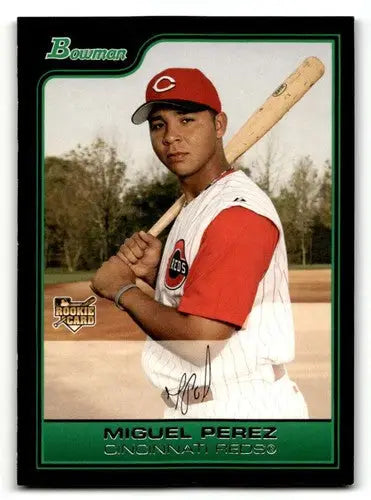 Original gloss Miguel Perez Cincinnati Reds baseball card from 2006 Bowman #212