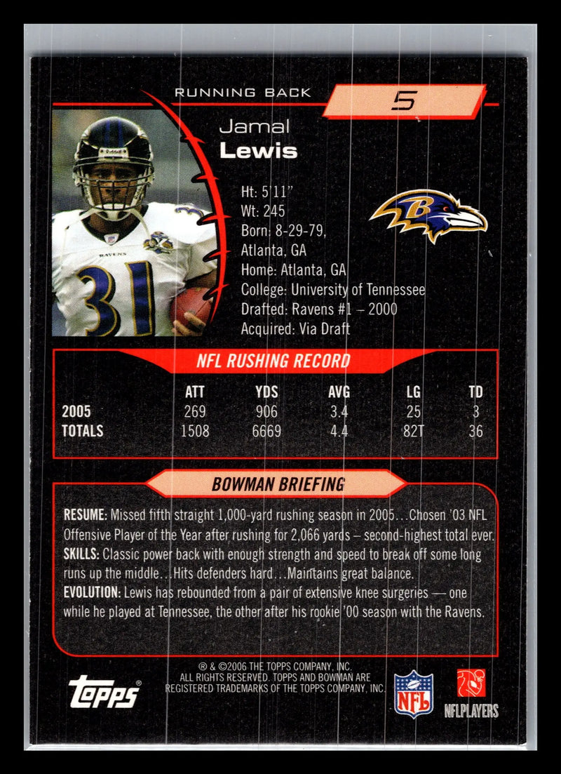 2006 Bowman #5 Jamal Lewis Baltimore Ravens - Football Card Single