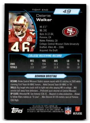 2006 Bowman Chrome #49 Delanie Walker - Football Card Single
