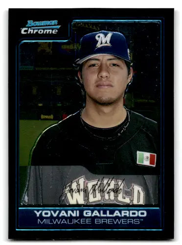 Yovani Gallardo baseball card from Bowman Chrome Draft in the 2006 Bowman Chrome Futures Game