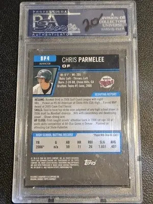 2006 Bowman Chrome Draft Picks #DP4 Chris Parmelee Draft Picks-Refractor PSA 10 - Baseball Card Single