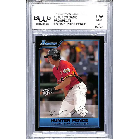 2006 Bowman Draft Picks Future’s Game #FG18 Hunter Pence BCCG 10 Mint or Better Houston Astros - Baseball Card Single