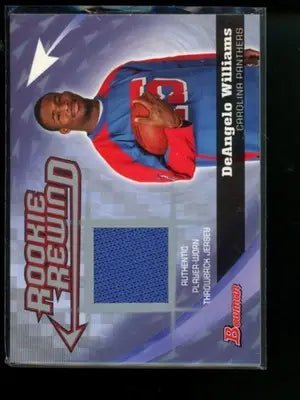2006 Bowman Rookie Rewind DeAngelo Williams #BRR-DW Player-worn throwback jersey - Sports Memorabilia