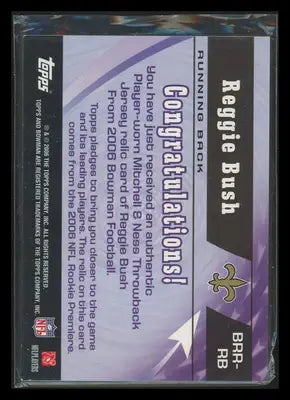 2006 Bowman Rookie Rewind Reggie Bush #BRR-RB Player-worn Throwback Jersey - Sports Memorabilia
