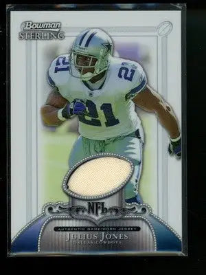 2006 Bowman Sterling Julius Jones #BS-JJ Refractor Authentic Game-Worn Jersey - Football Card Single