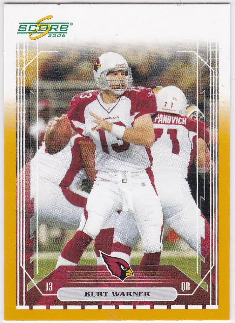 Kurt Warner Gold football trading card 2006 Donruss #1 Arizona Cardinals quarterback 13
