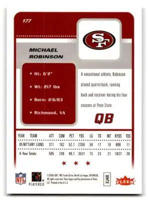 2006 Fleer #177 Michael Robinson - Football Card Single