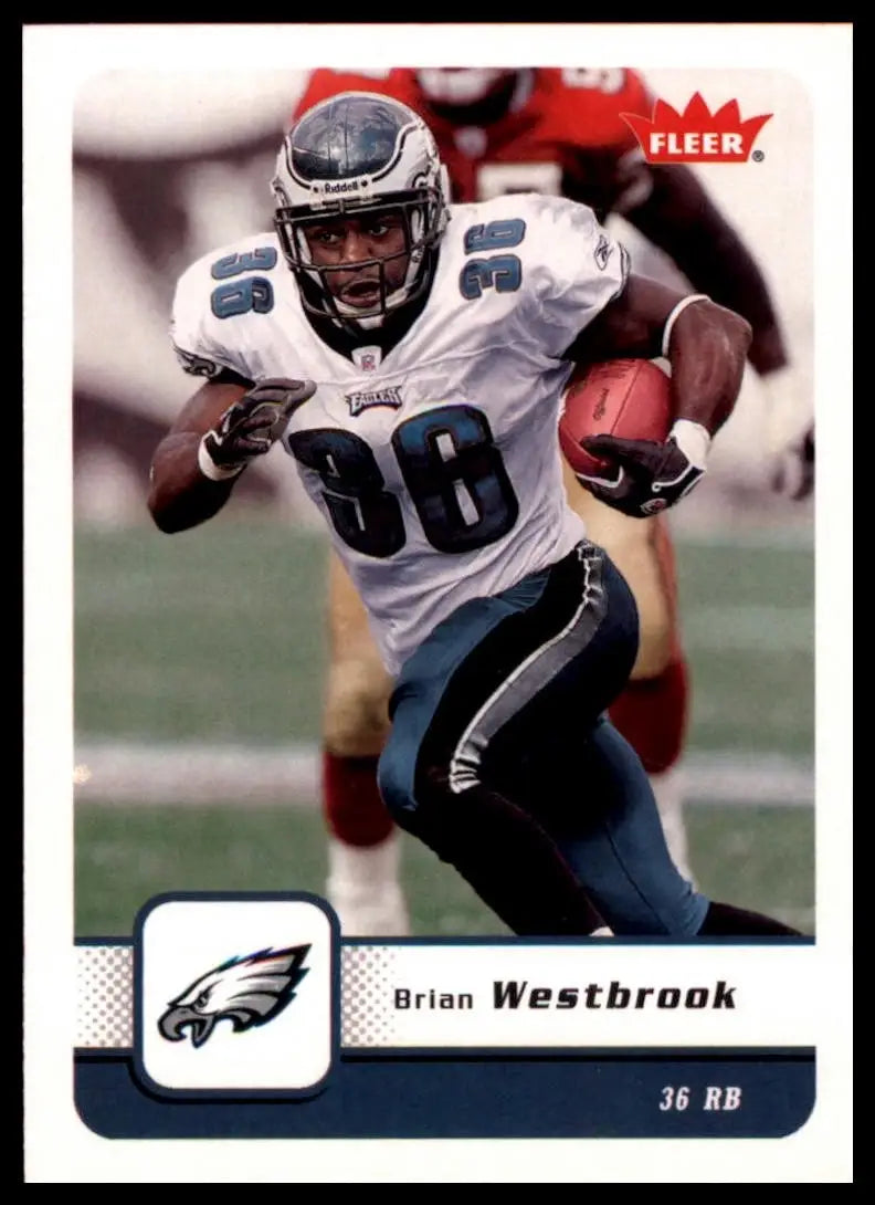 2013 Fleer football trading card featuring Brian Westbrook in Philadelphia Eagles uniform