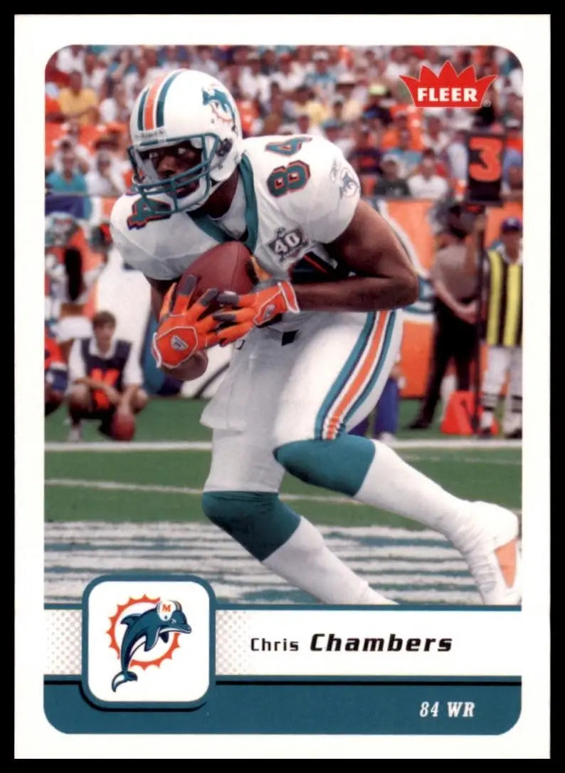 Miami Dolphins Chris Chambers 84 WR football card from 2006 Fleer NFL collection