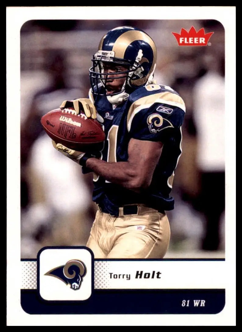 2006 Fleer Torry Holt football card featuring St Louis Rams from 2013 Fleer set