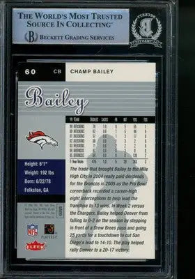 2006 Fleer Ultra Champ Bailey #60 Football