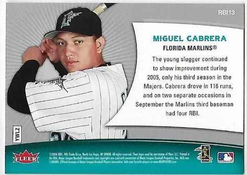 2006 Fleer Ultra RBI Kings #RBI13 Miguel Cabrera NM-MT Marlins - Baseball Card Single