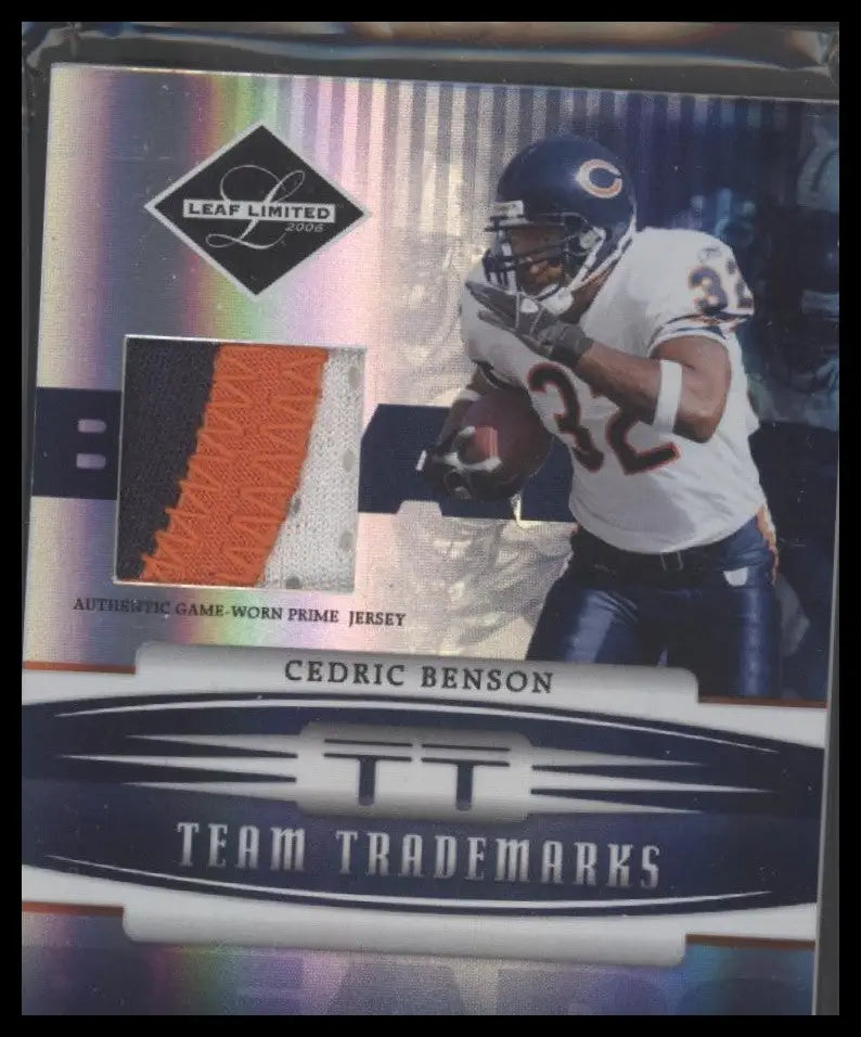 2006 Leaf Limited #TT-9 Cedric Benson Team Trademarks Materials Prime #/30 - Football Card Single