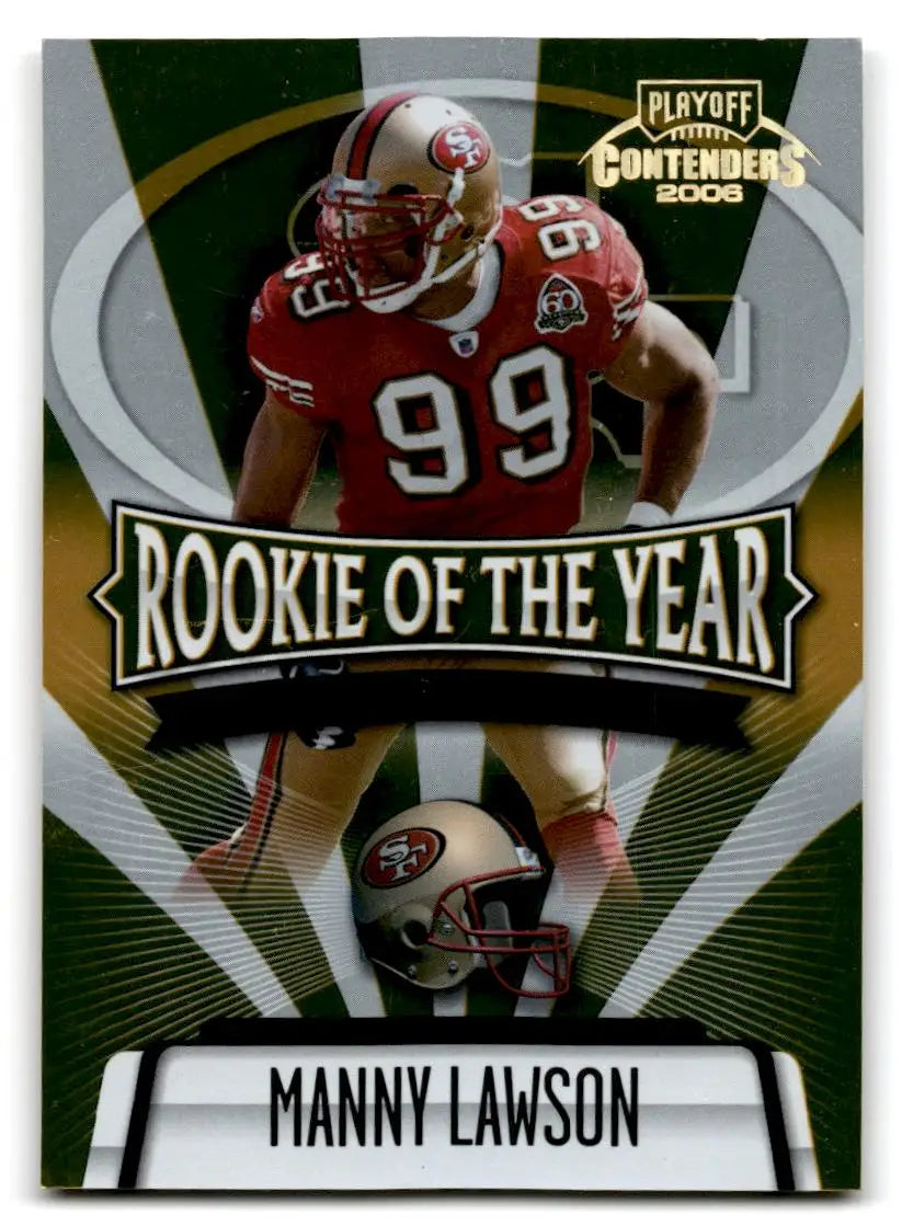 2006 Playoff Contenders #ROY-22 Manny Lawson ROY Contenders Gold #/250 - Football Card Single