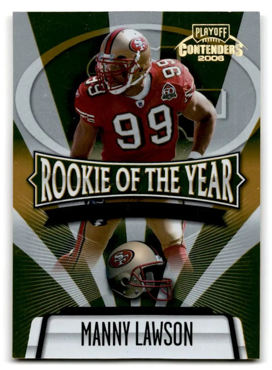 2006 Playoff Contenders #ROY-22 Manny Lawson ROY Contenders Gold #/250 - Football Card Single