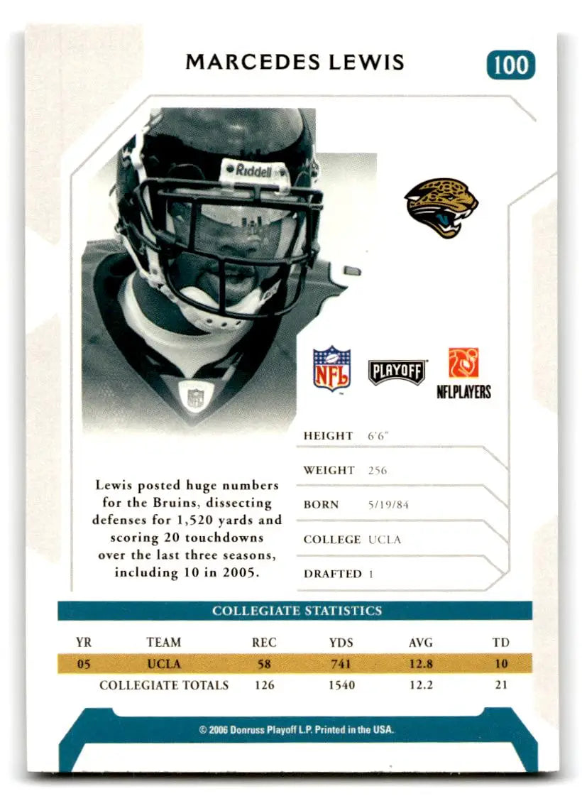 2006 Playoff NFL Playoffs #100 Marcedes Lewis - Football Card Single