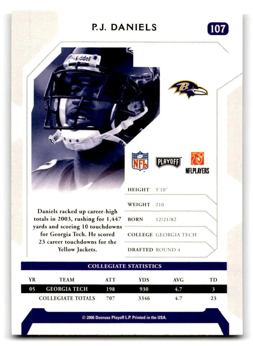 2006 Playoff NFL Playoffs #107 P.J. Daniels - Football Card Single