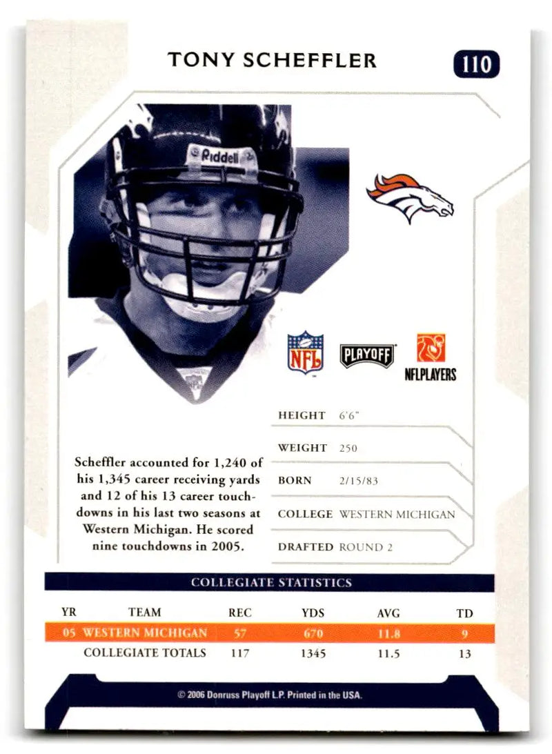 2006 Playoff NFL Playoffs #110 Tony Scheffler - Football Card Single