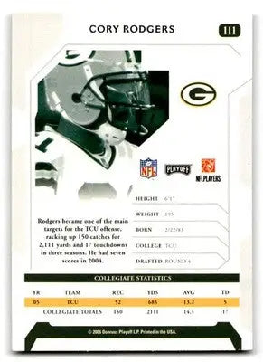 2006 Playoff NFL Playoffs #111 Cory Rodgers - Football Card Single
