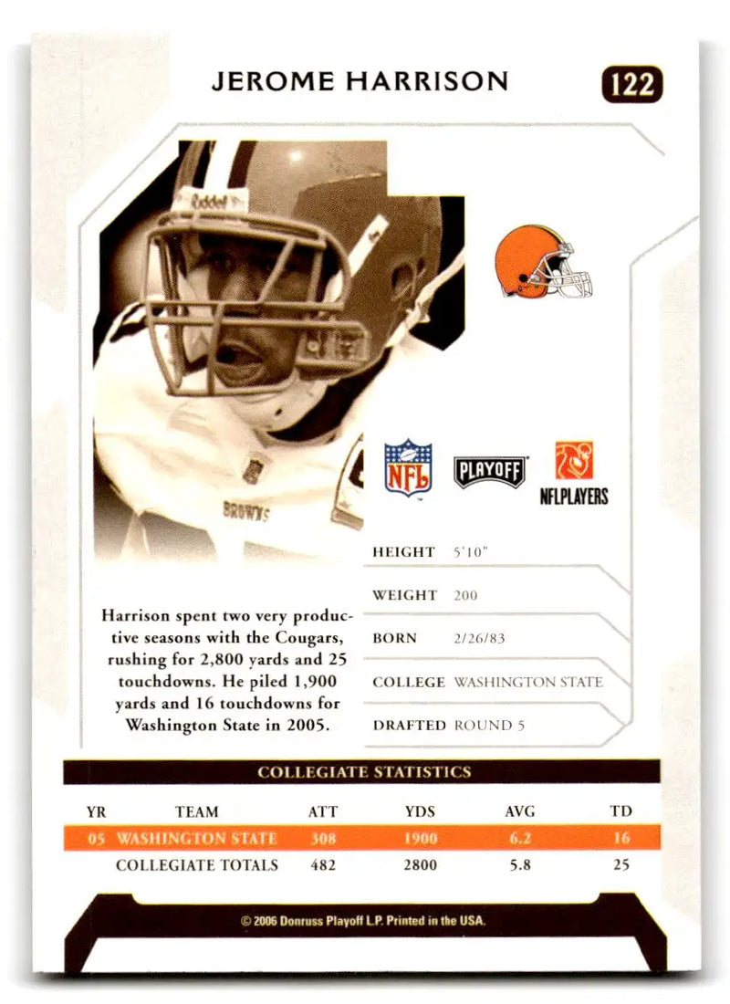 2006 Playoff NFL Playoffs #122 Jerome Harrison - Football Card Single