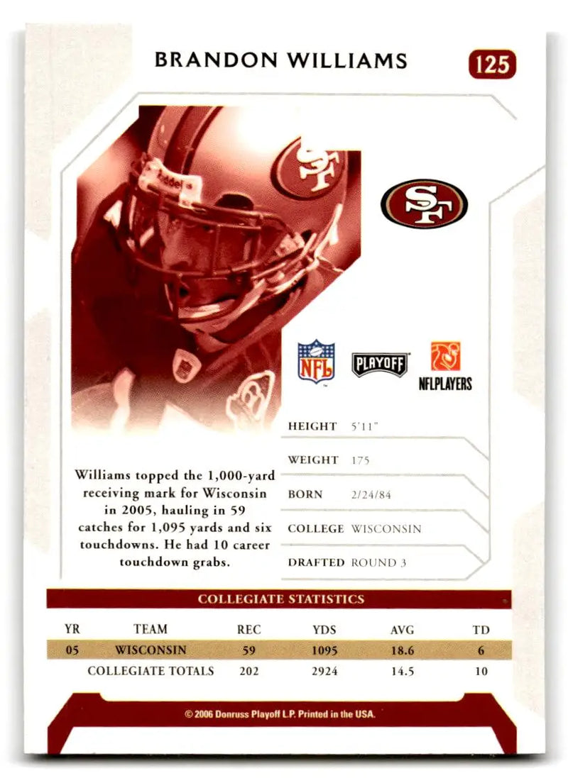 2006 Playoff NFL Playoffs #125 Brandon Williams - Football Card Single