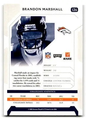 2006 Playoff NFL Playoffs #126 Brandon Marshall - Football Card Single