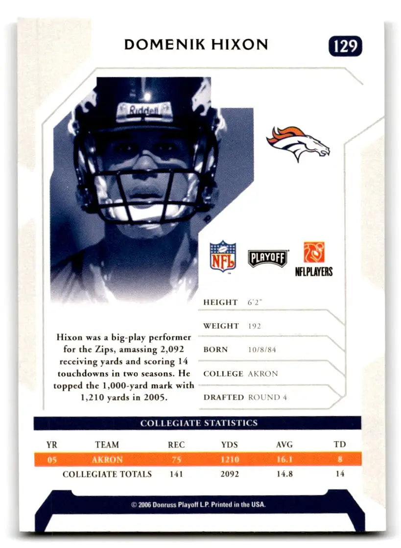 2006 Playoff NFL Playoffs #129 Domenik Hixon - Football Card Single