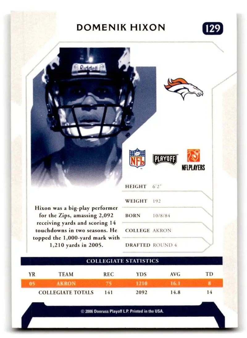 2006 Playoff NFL Playoffs #129 Domenik Hixon - Football Card Single