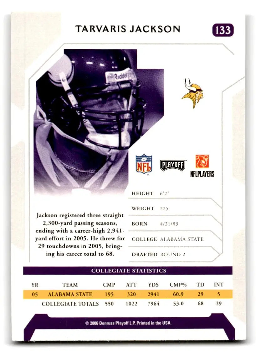 2006 Playoff NFL Playoffs #133 Tarvaris Jackson - Football Card Single
