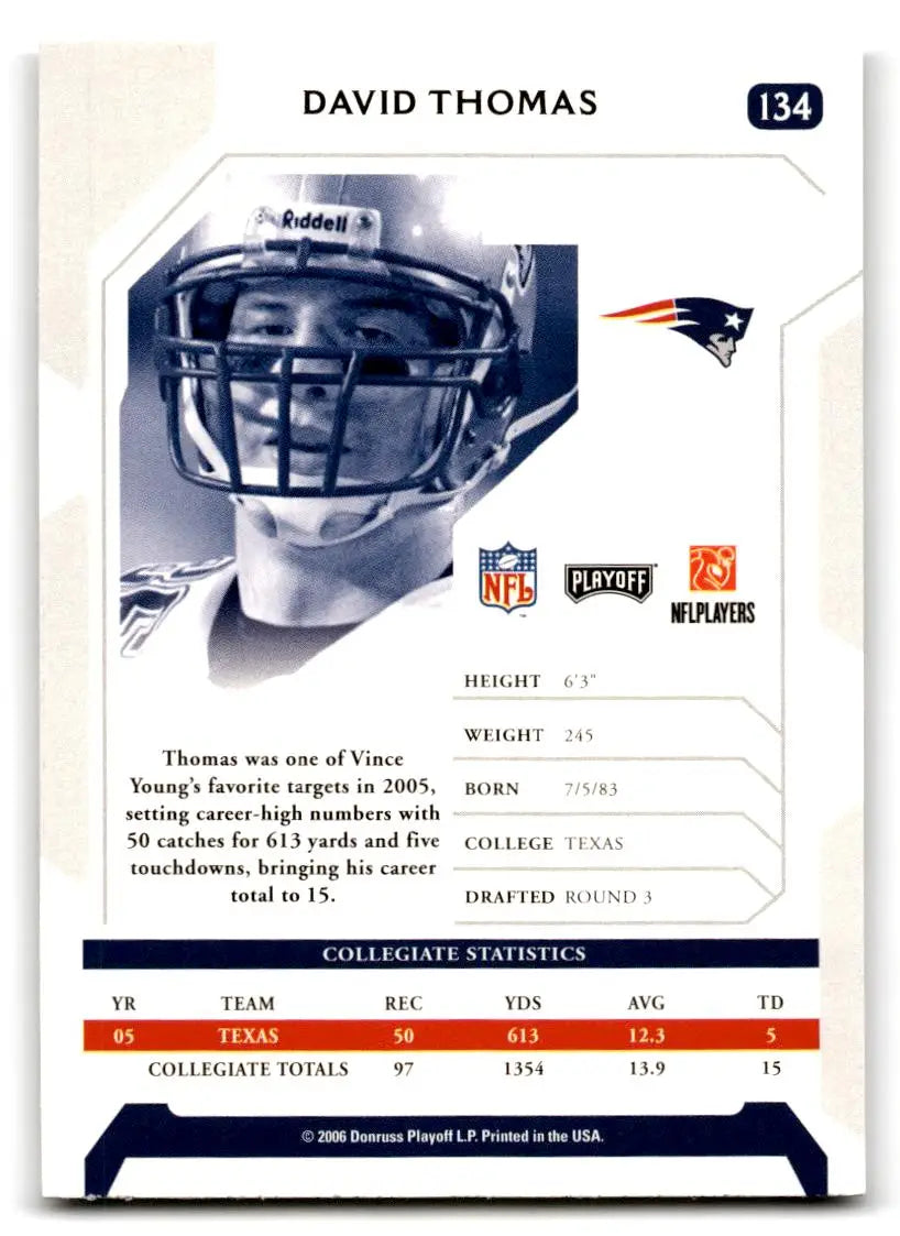 2006 Playoff NFL Playoffs #134 David Thomas - Football Card Single