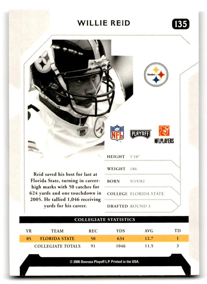 2006 Playoff NFL Playoffs #135 Willie Reid - Football Card Single