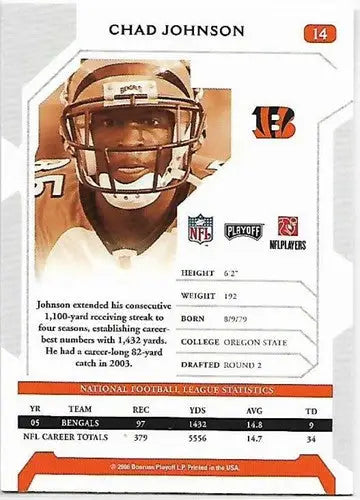2006 Playoff NFL Playoffs #14 Chad Johnson NM-MT - Football Card Single