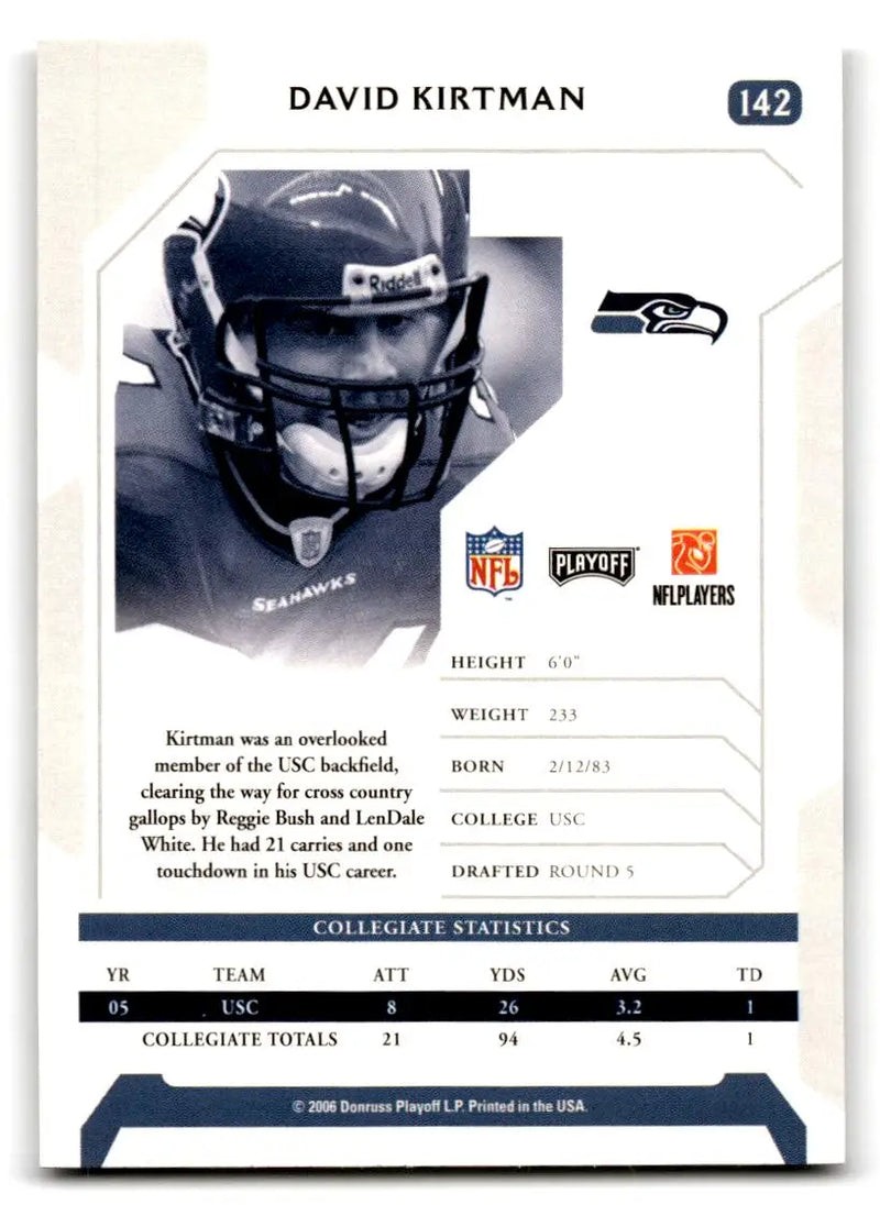 2006 Playoff NFL Playoffs #142 David Kirtman Silver Proof #/250 - Football Card Single
