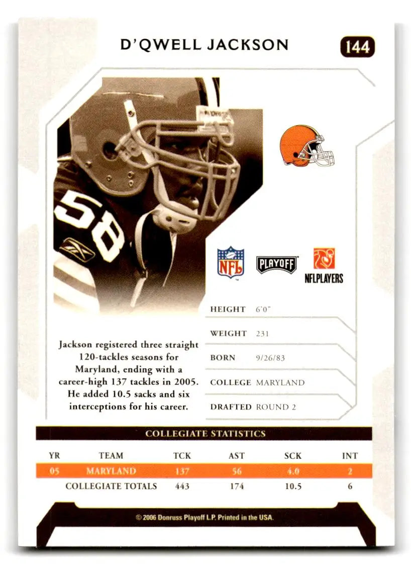2006 Playoff NFL Playoffs #144 D’Qwell Jackson - Football Card Single