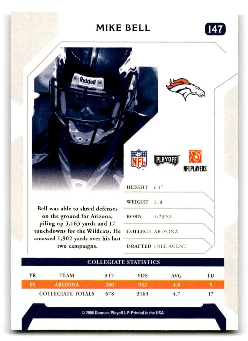 2006 Playoff NFL Playoffs #147 Mike Bell - Football Card Single