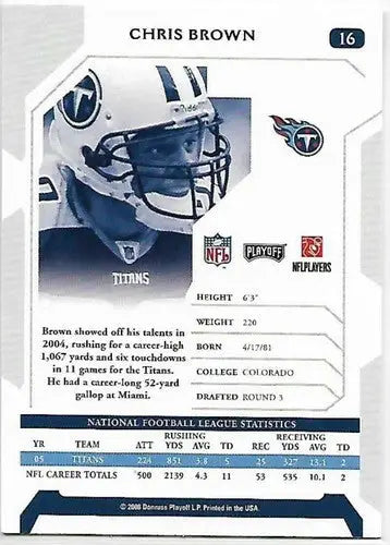 2006 Playoff NFL Playoffs #16 Chris Brown NM-MT Titans - Football Card Single