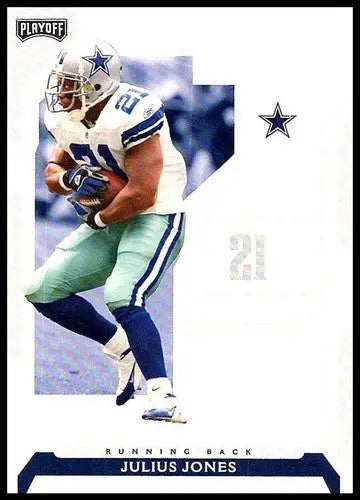 Original gloss Football trading card of Julius Jones from 2006 Playoff NFL Cowboys
