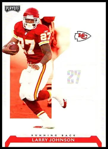 Original gloss NFL playoffs Larry Johnson football card from 2006 Playoff Chiefs