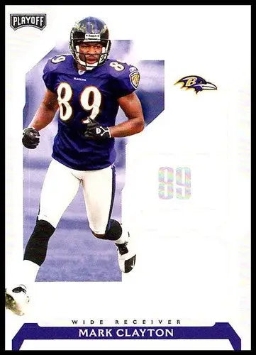 NFL playoffs Mark Clayton football card with original gloss from 2006 Playoff Ravens