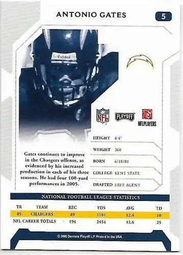 2006 Playoff NFL Playoffs #5 Antonio Gates NM-MT - Football Card Single